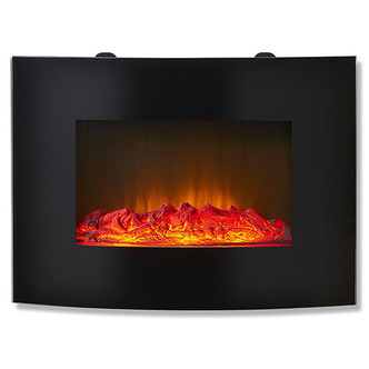 Warmlite WL45056BF 22 Inch Curved Glass Fireplace - Log Flame Effect 2kW