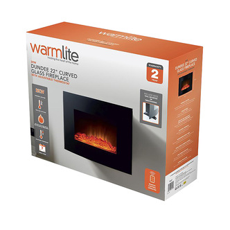 Warmlite WL45056BF 22 Inch Curved Glass Fireplace Log Flame Effect 2kW