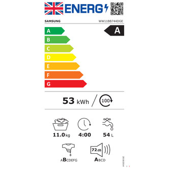 Samsung WW11BB744DGE Washing Machine in White 1400rpm 11kg A Rated Spa