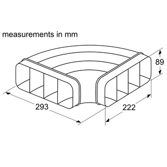 Neff Z861SB1 90 Deg Flat Ducting Channel Horizontal Bend Male