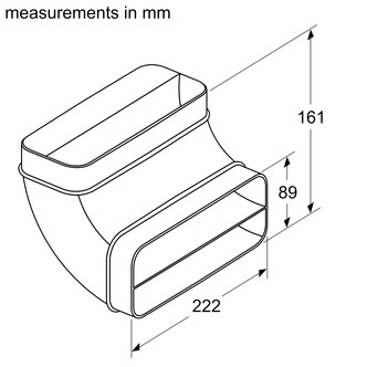 Neff Z861SB2 90 Deg Flat Ducting Channel Vertical Bend Male