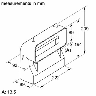 Neff Z861SB4 90 Deg Flat Ducting Channel Vertical Bend Short Radius