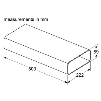 Neff Z861SM1 500mm Long Flat Ducting Channel for Vented Hobs