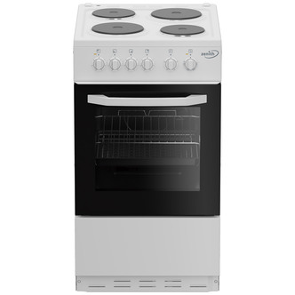 Zenith ZE503W 50cm Single Oven Electric Cooker in White Solid Plate
