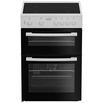 Zenith ZE605W 60cm Twin Cavity Electric Cooker in Ceramic Hob