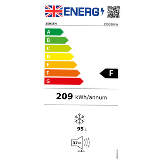 Zenith ZFS3584W 55cm Undercounter Freezer in White F Rated 95L