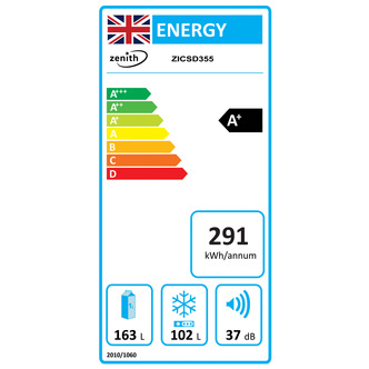 Zenith ZICSD355 Integrated Fridge Freezer 50 50 1 77m F Rated