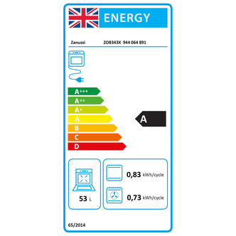 Zanussi ZOB343X Built In Electric Single Oven in St Steel 53L