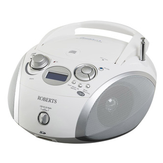 Roberts ZOOMBOX 3 Portable DAB Radio with CD Player SD USB in White