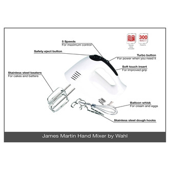 Wahl ZX822 James Martin Hand Mixer with Dough Hooks and Whisks