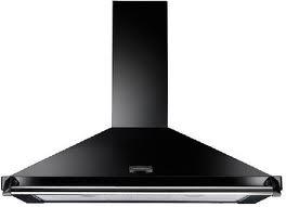 Image of Rangemaster 89280 110cm CLASSIC Cooker Hood in Black with Chrome Rail