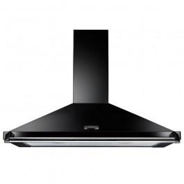 Image of Rangemaster 63050 90cm CLASSIC Cooker Hood in Black with Chrome Rail