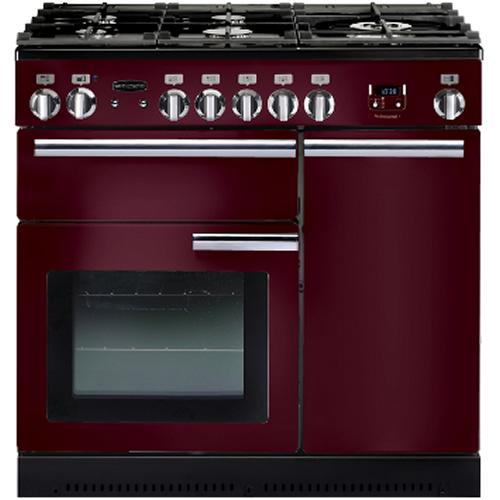 Photos - Oven Rangemaster 91940 90cm PROFESSIONAL Gas Range Cooker in Cranberry Chr 