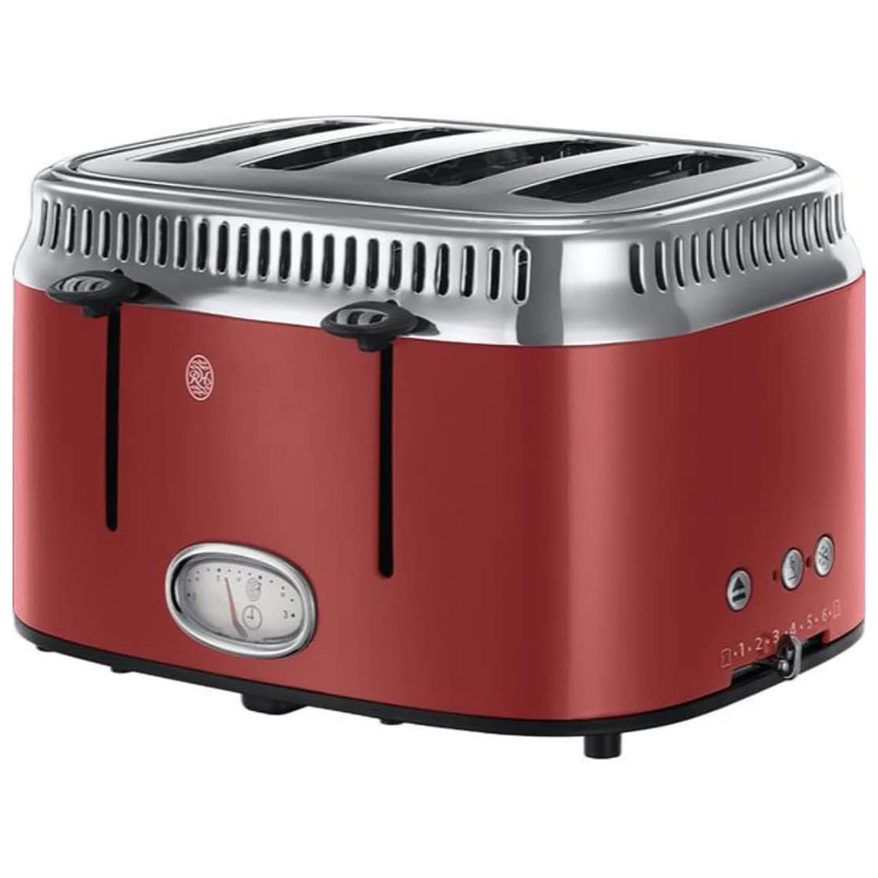 Image of Russell Hobbs 21690 4 Slice Retro Toaster in Red