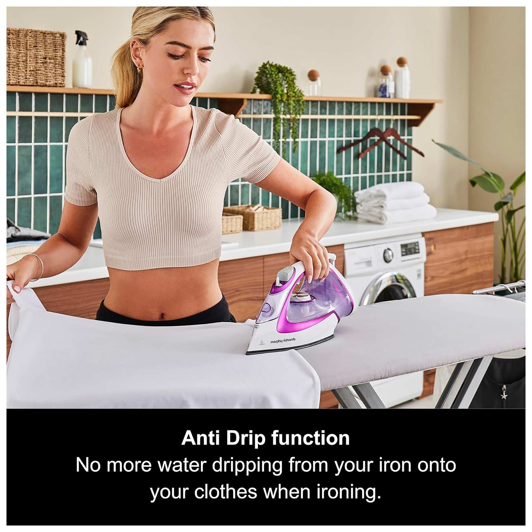 Morphy Richards 302000 TurboGlide Steam Iron Purple Ceramic Soleplate, photo 2