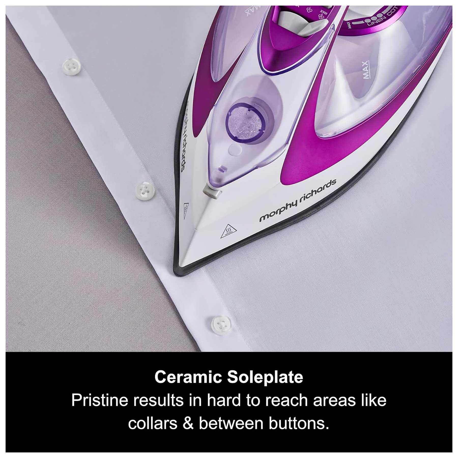 Morphy Richards 302000 TurboGlide Steam Iron Purple Ceramic Soleplate, photo 3