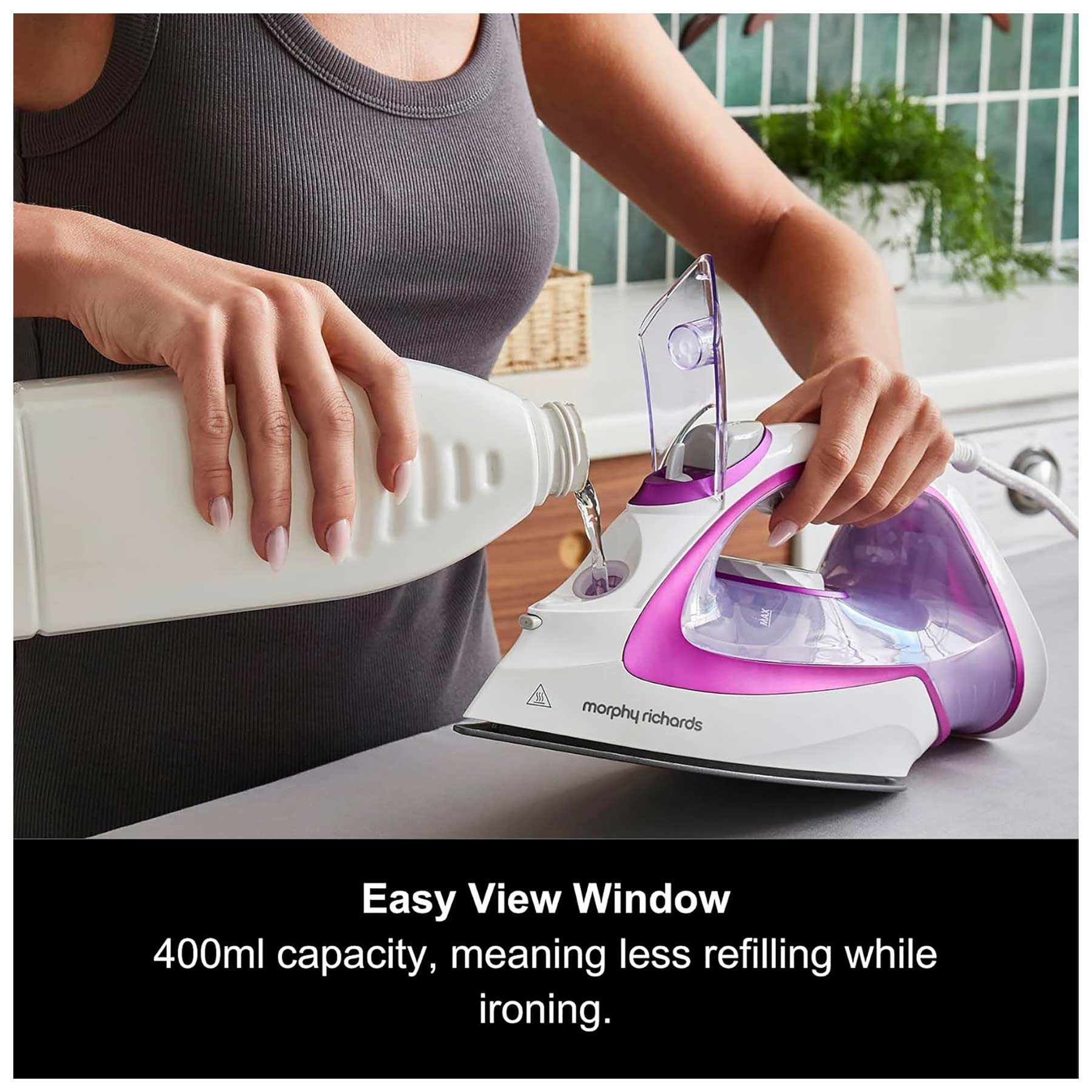 Morphy Richards 302000 TurboGlide Steam Iron Purple Ceramic Soleplate, photo 4