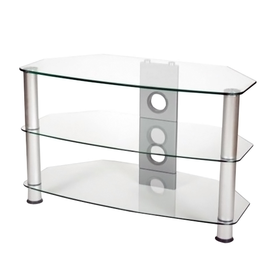 Vivanco 31204 Brisa 600mm Wide Clear Glass TV Stand