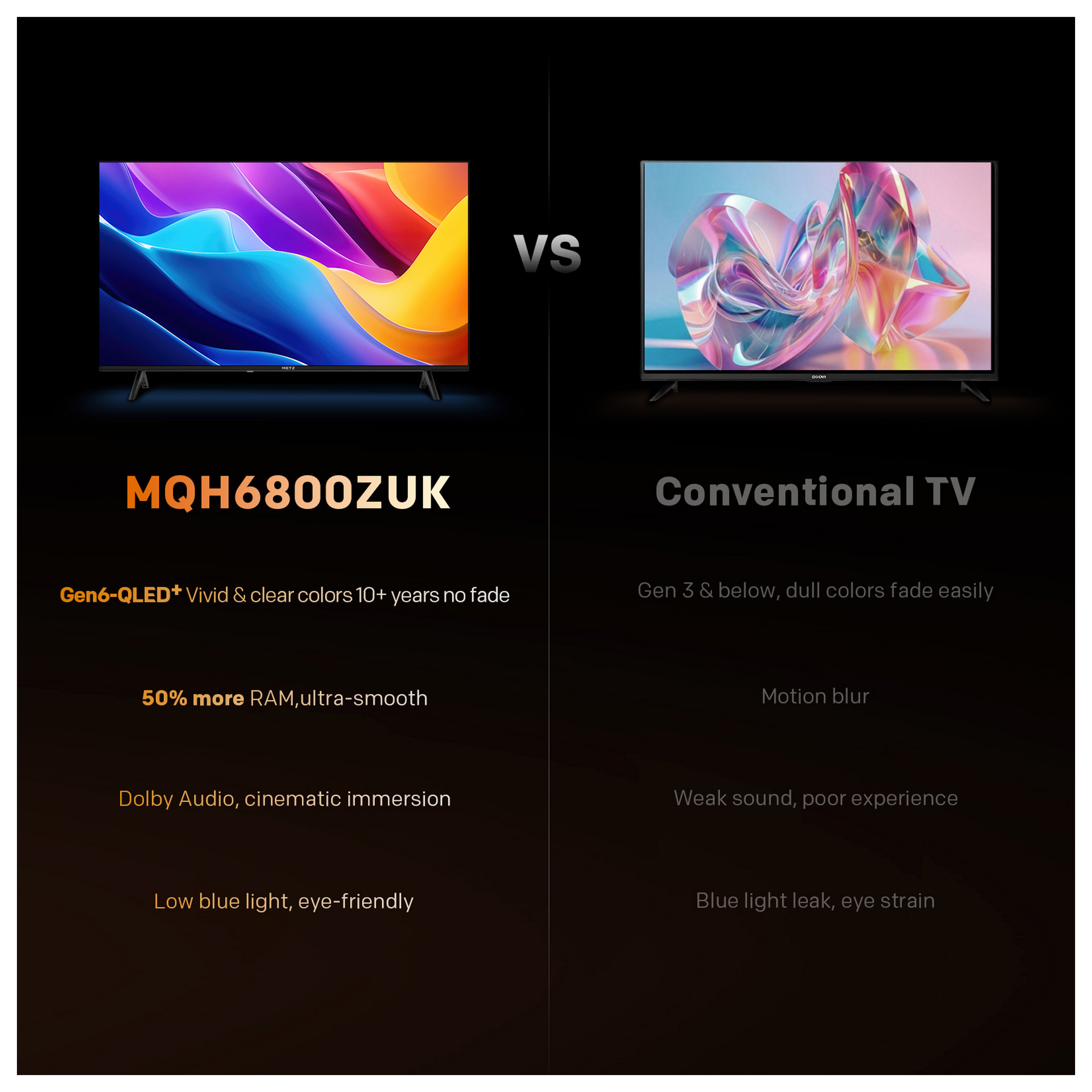 Metz 40MQH6800ZUK 40 Full HD HDR Smart QLED TV HDR10 Dolby Audio, photo 5