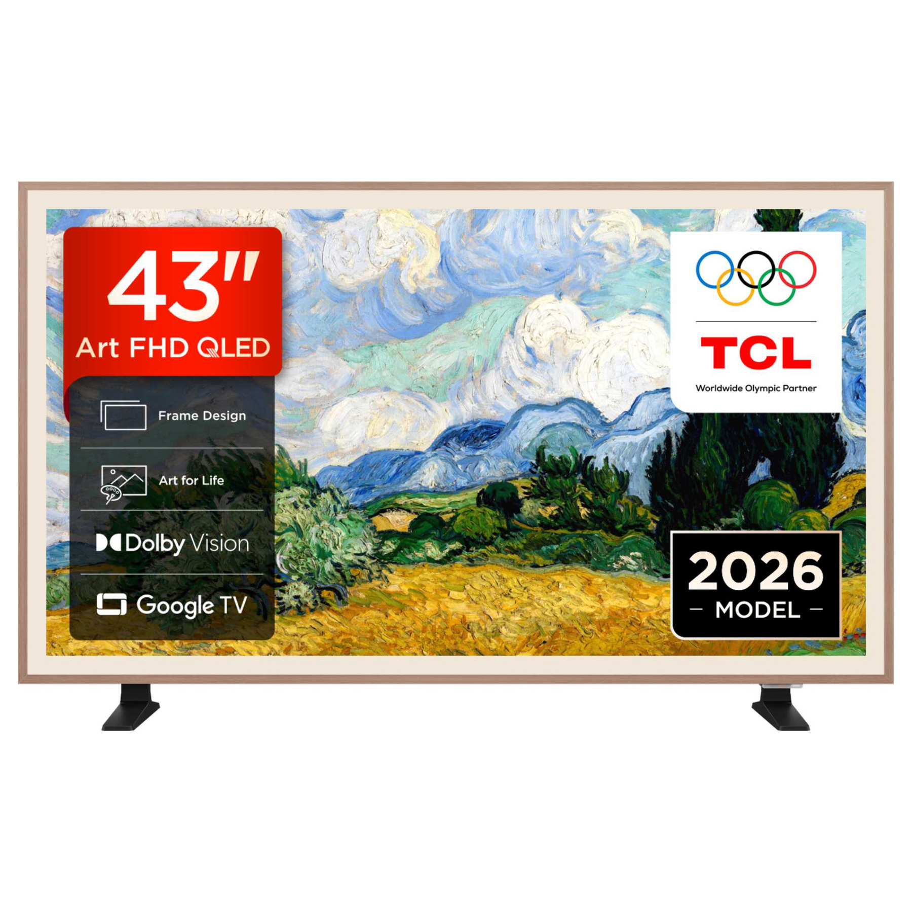 TCL 43A400PRO UK 43 4K Ultra HD HDR Smart NXTVISION QLED LED AI Art TV