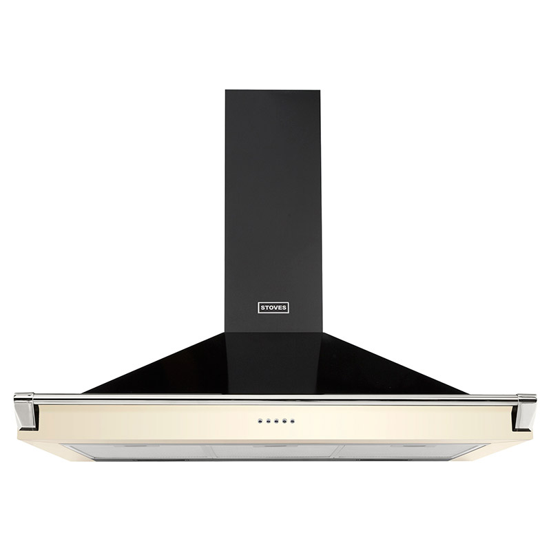 Image of Stoves 444410247 100cm Richmond Chimney Hood in Cream with Chrome Rail