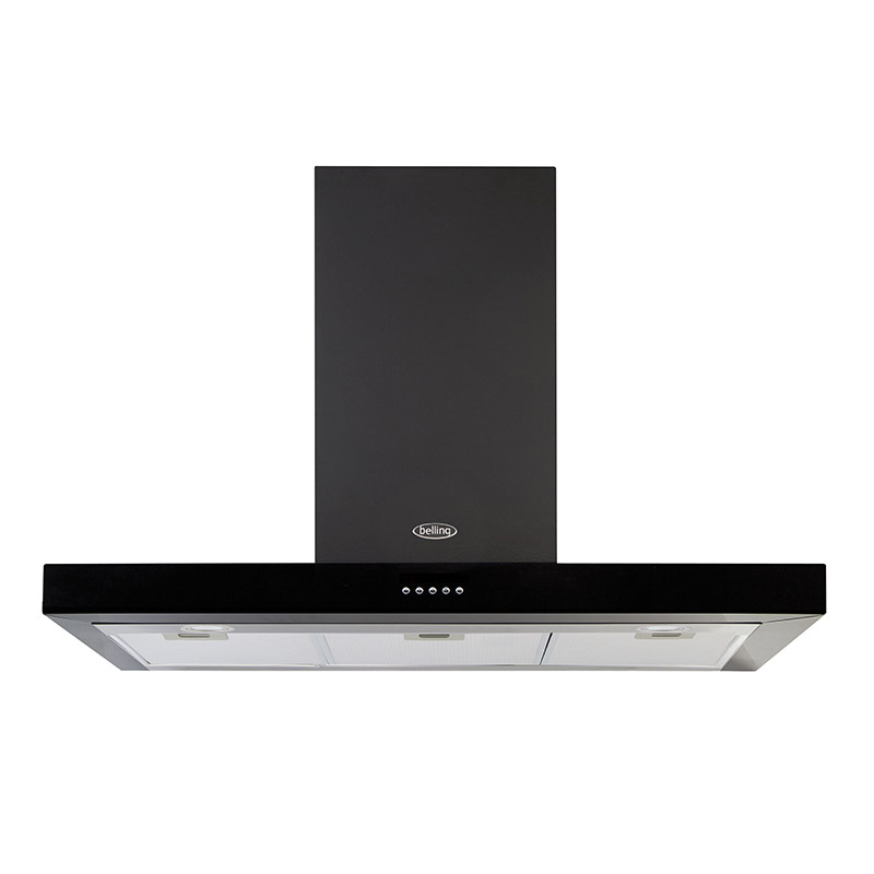 Belling 444410344 100cm Flat Cookcentre Chimney Hood in Black