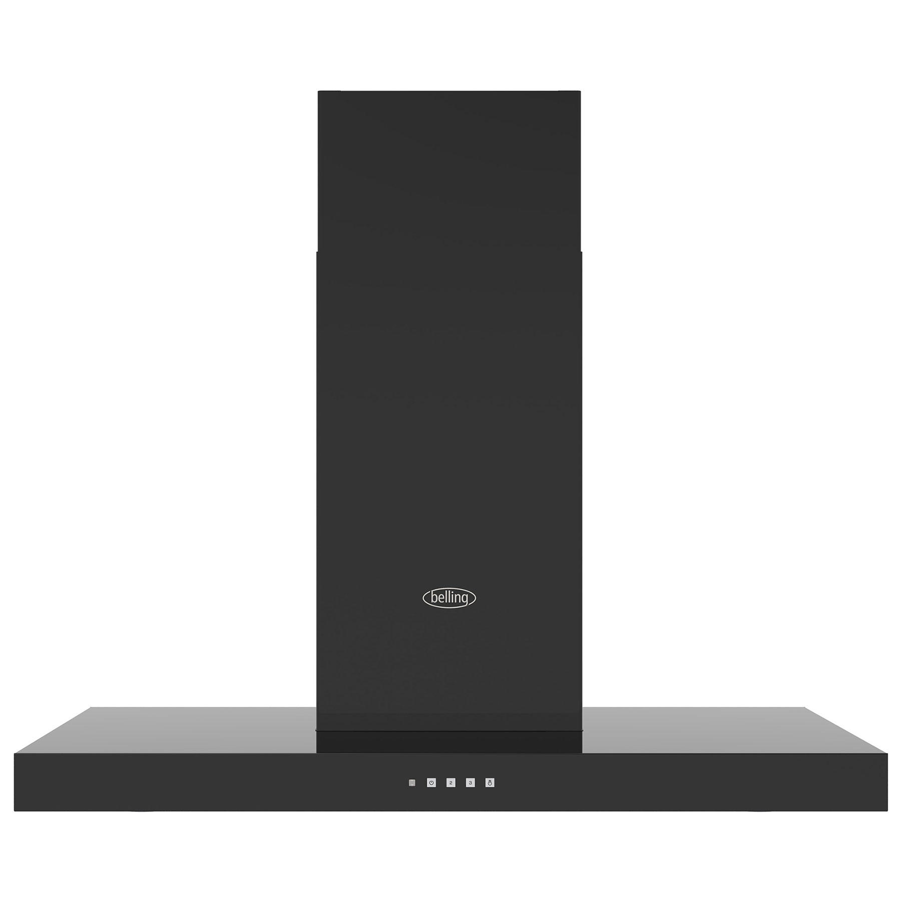 Belling BEL COOKCENTRE CHIM 100T BLK 1664 100cm Flat Chimney Hood – BLACK