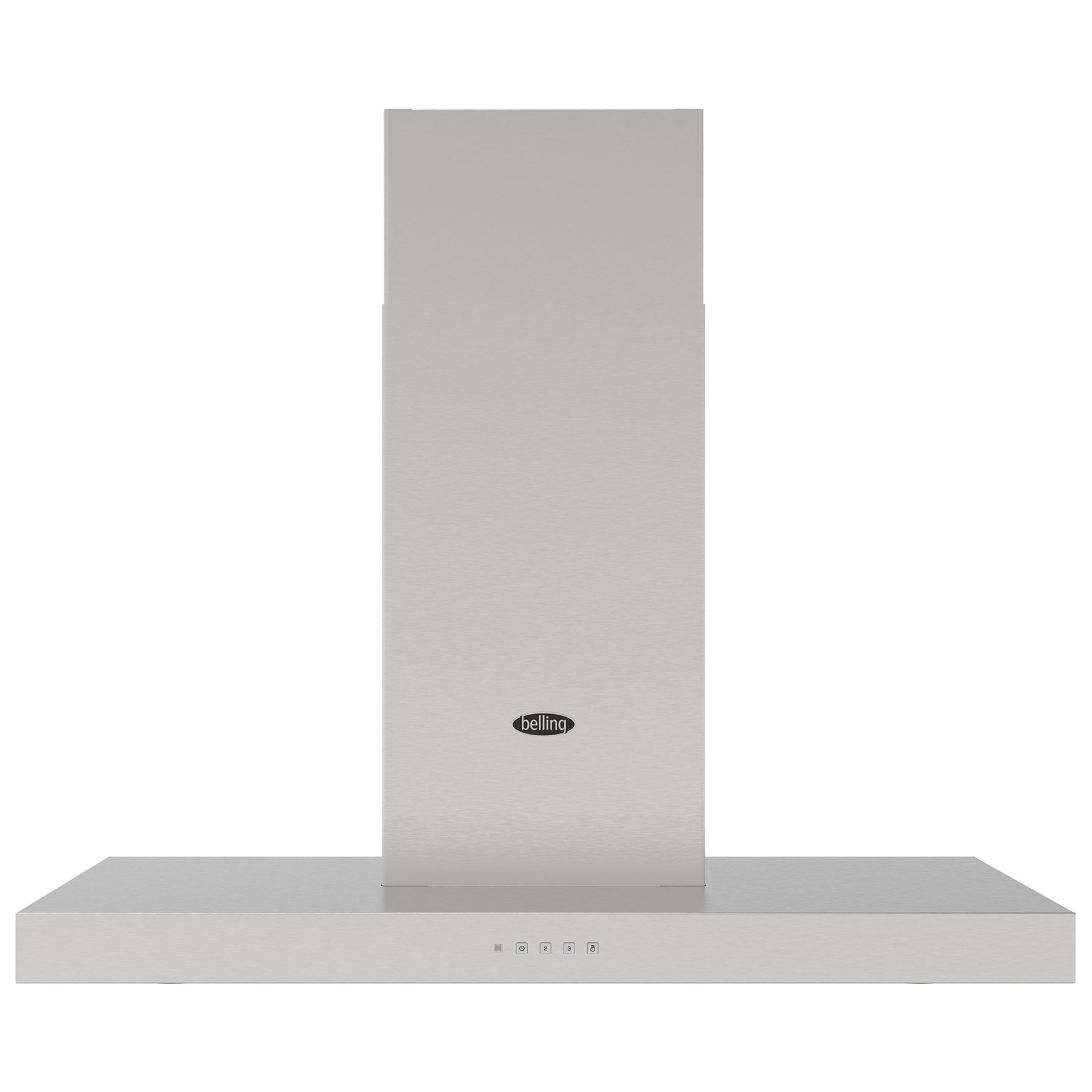 Belling BEL COOKCENTRE CHIM 110T STA 1667 110cm Flat Chimney Hood – STAINLESS STEEL