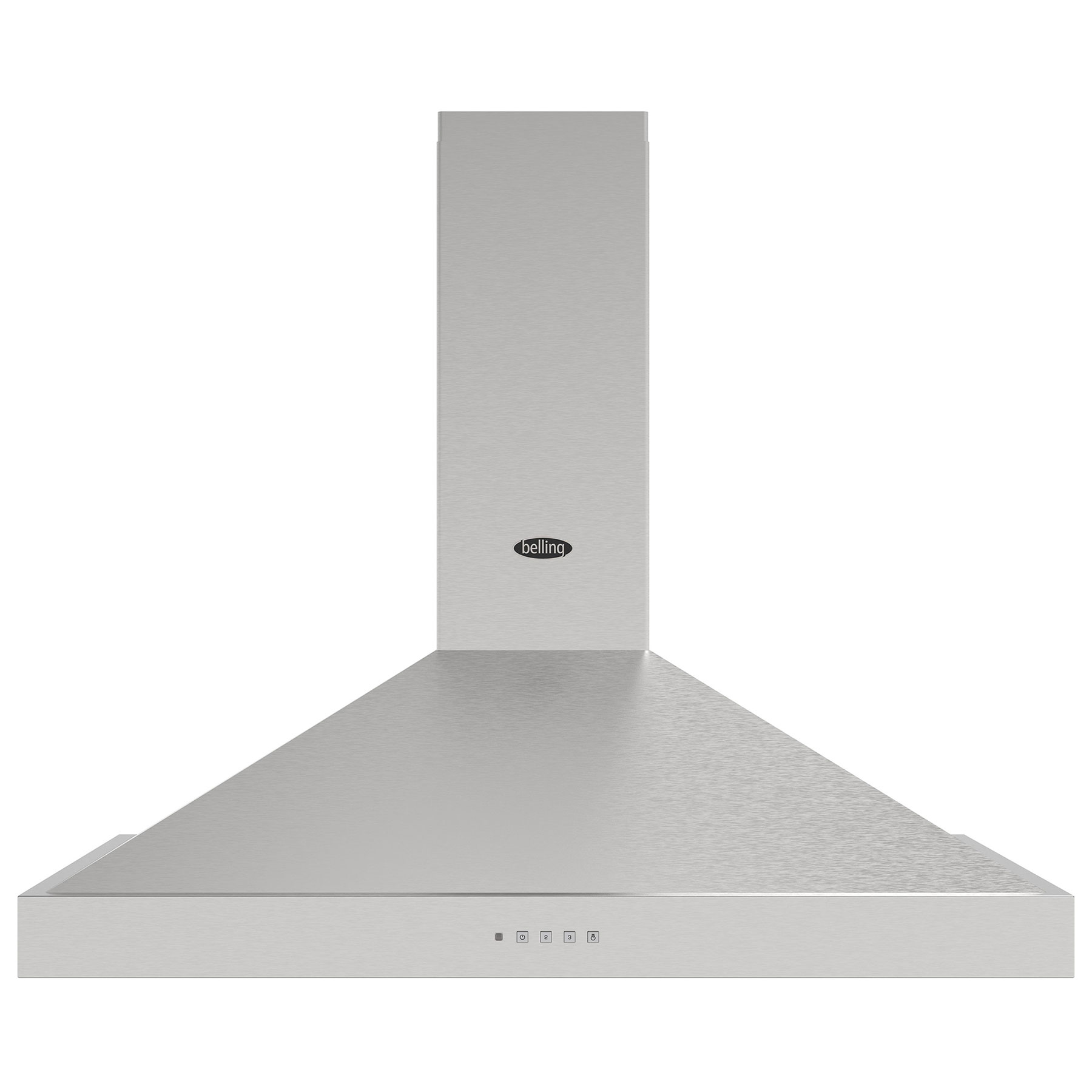 Belling BEL COOKCENTRE CHIM 100PYR STA 1669 100cm Pyramid Chimney Hood – STAINLESS STEEL