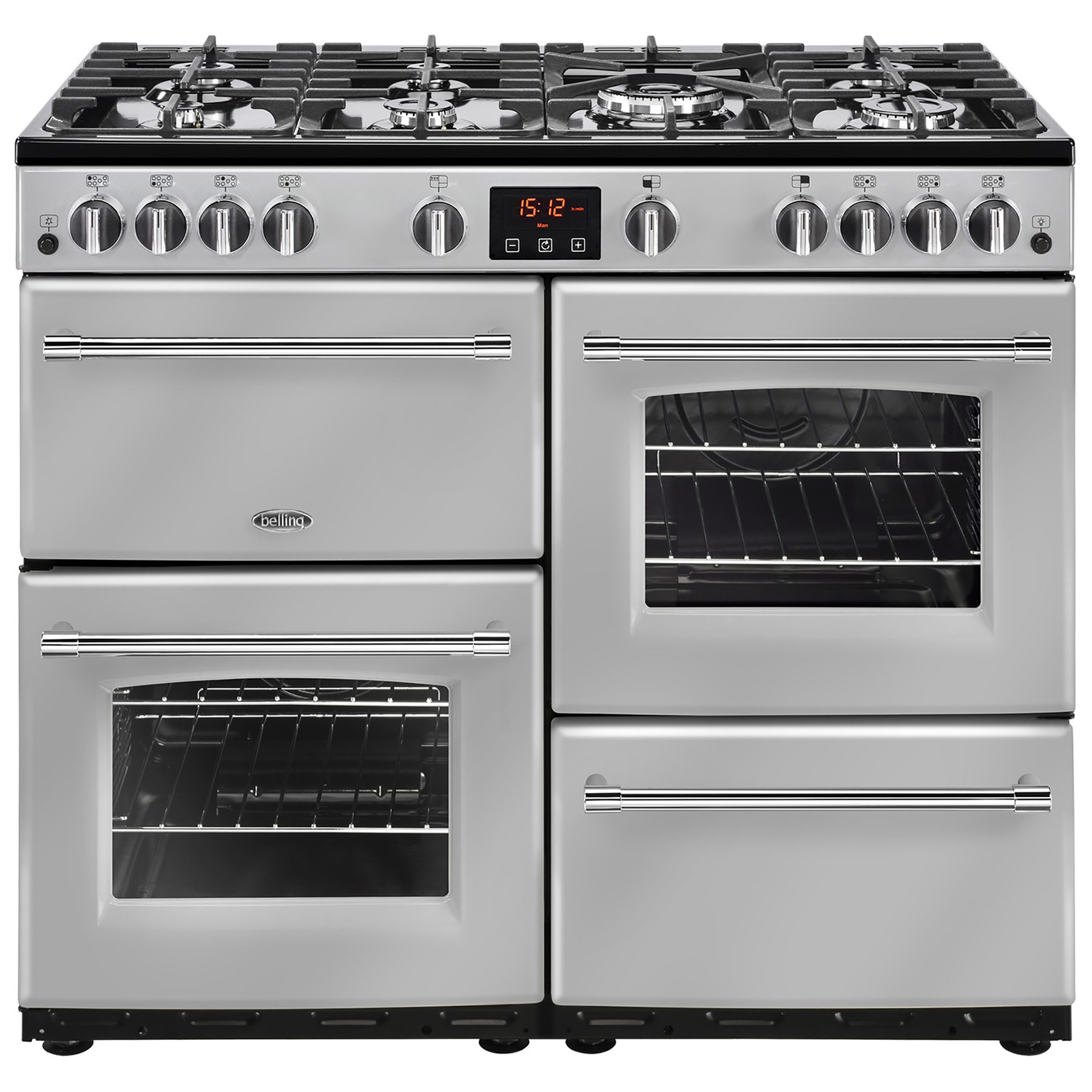 Image of Belling 444411736 100cm Farmhouse X100G Gas Range Cooker in Silver