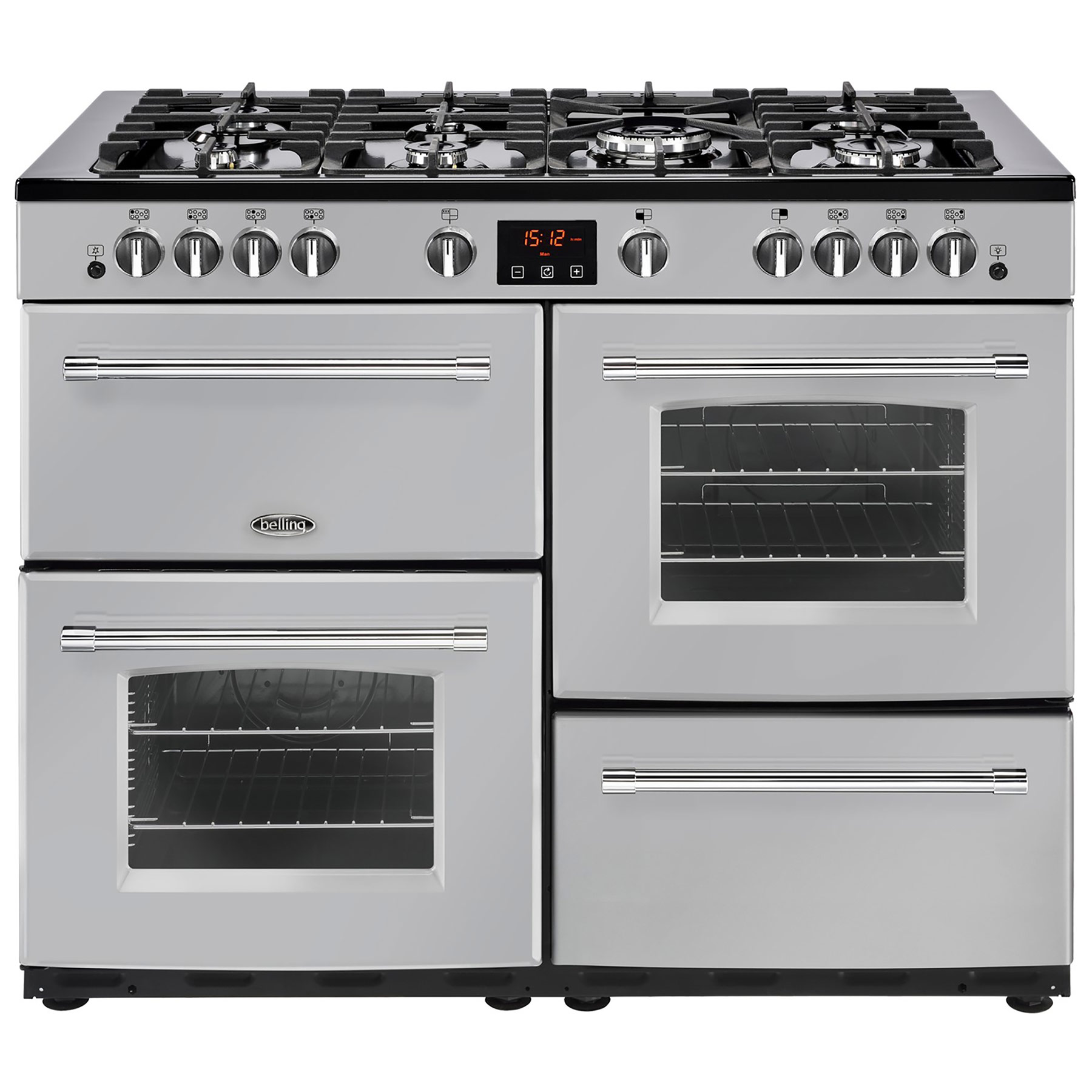 Image of Belling 444411739 110cm Wide Farmhouse Gas Range Cooker in Silver