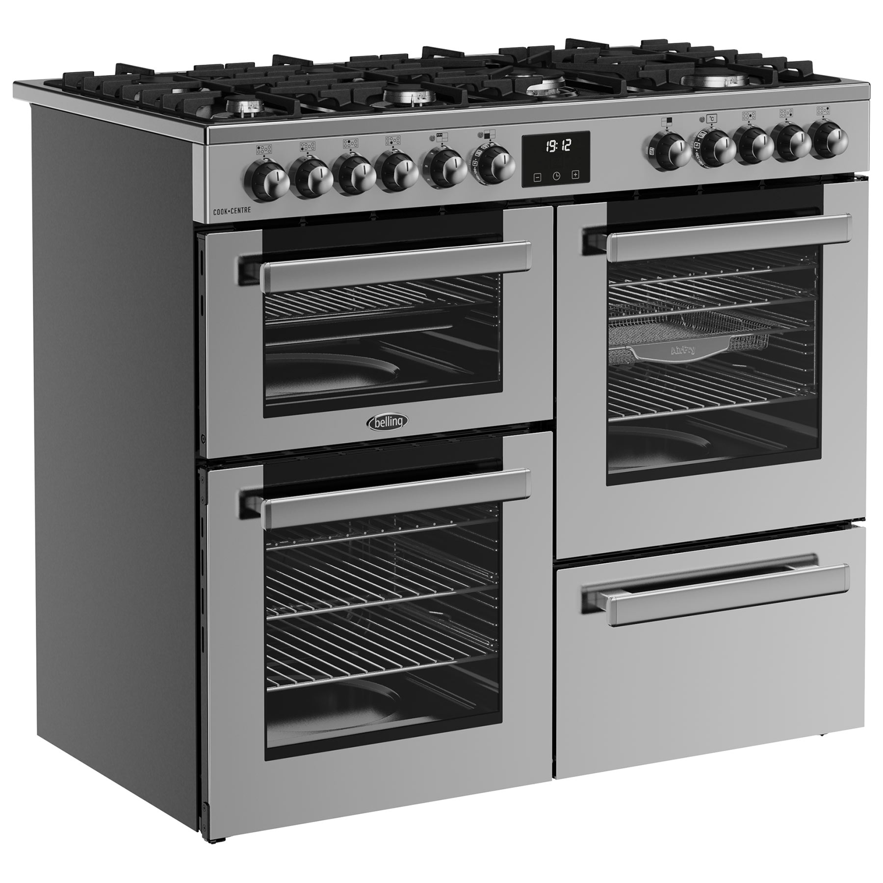 Belling 444411800 100cm Wide Cookcentre Dual Fuel Range Cooker in Stai, photo 3