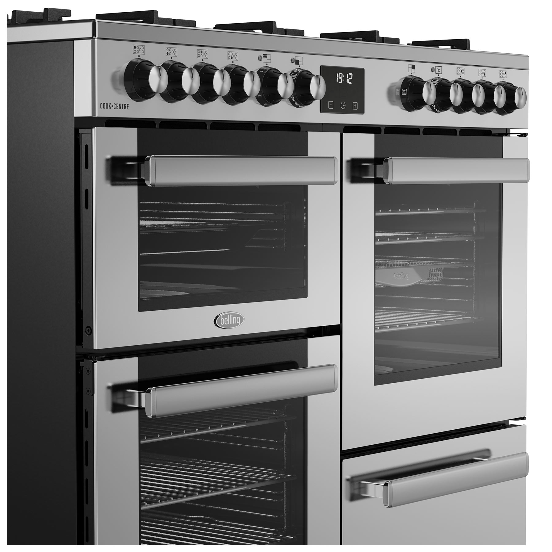Belling 444411800 100cm Wide Cookcentre Dual Fuel Range Cooker in Stai, photo 4