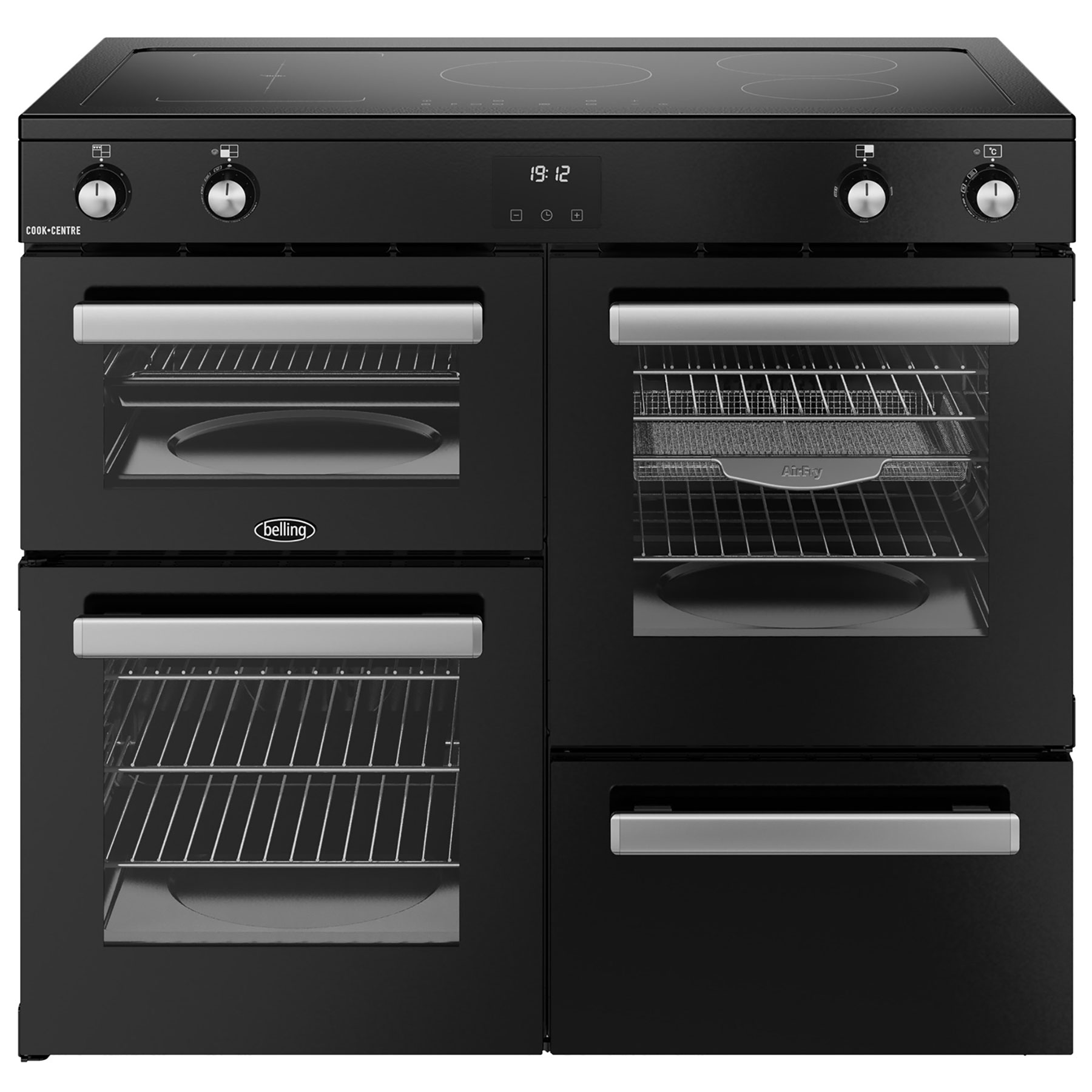 Belling 444411801 100cm Wide Cookcentre Induction Range Cooker in Blac