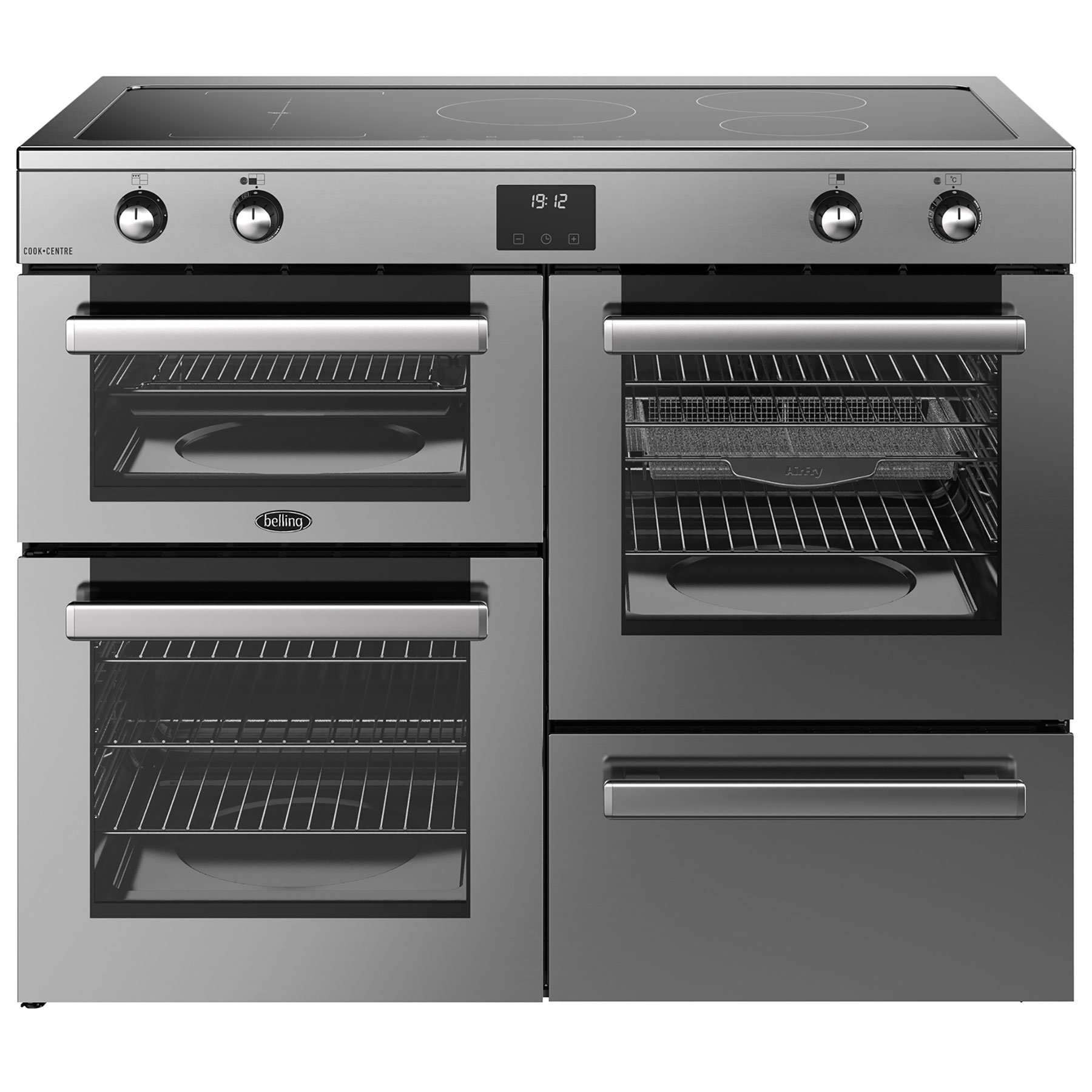 Belling 444411808 110cm Wide Cookcentre Induction Range Cooker in Stai