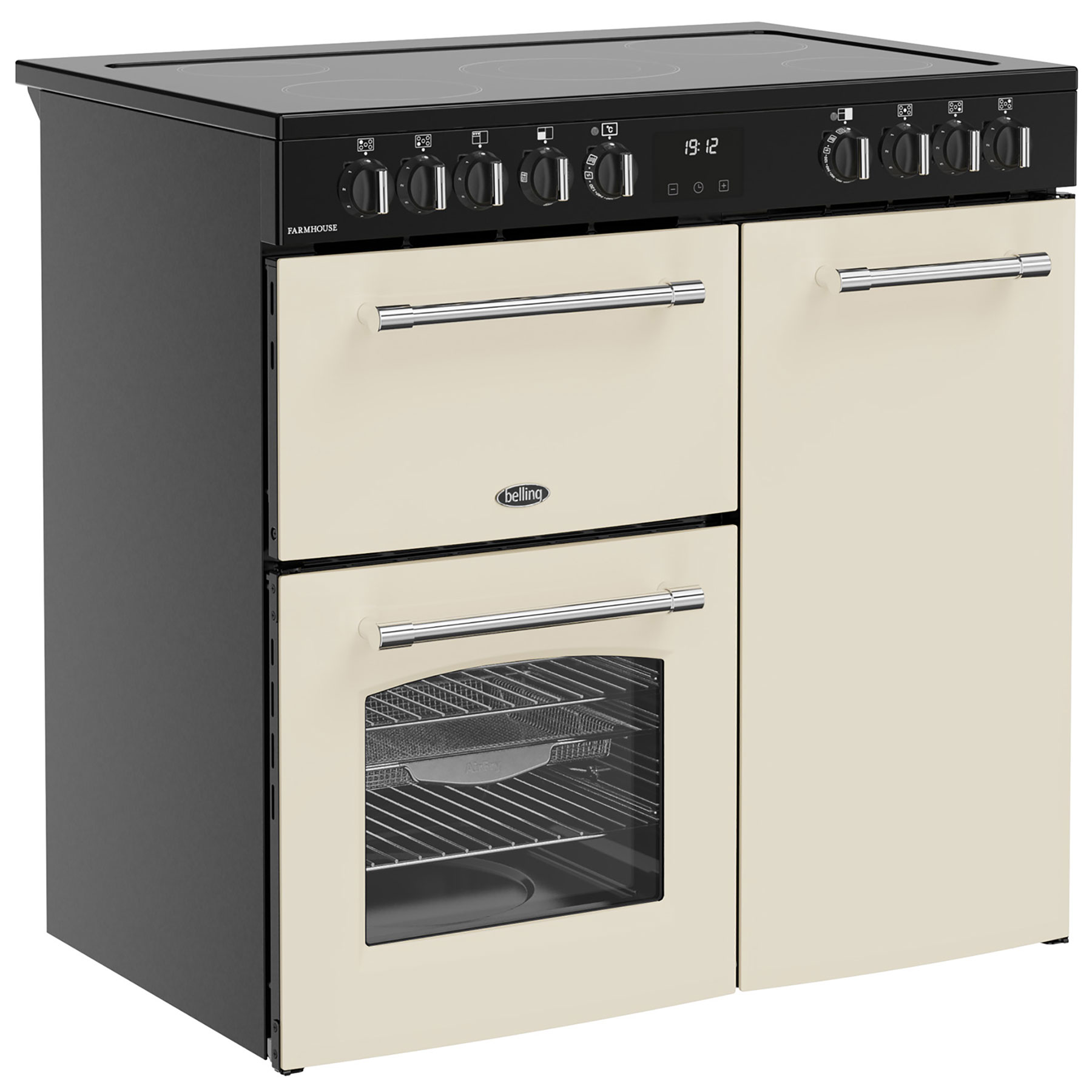 Belling 444411818 90cm Wide Farmhouse Ceramic Range Cooker in Cream, photo 3