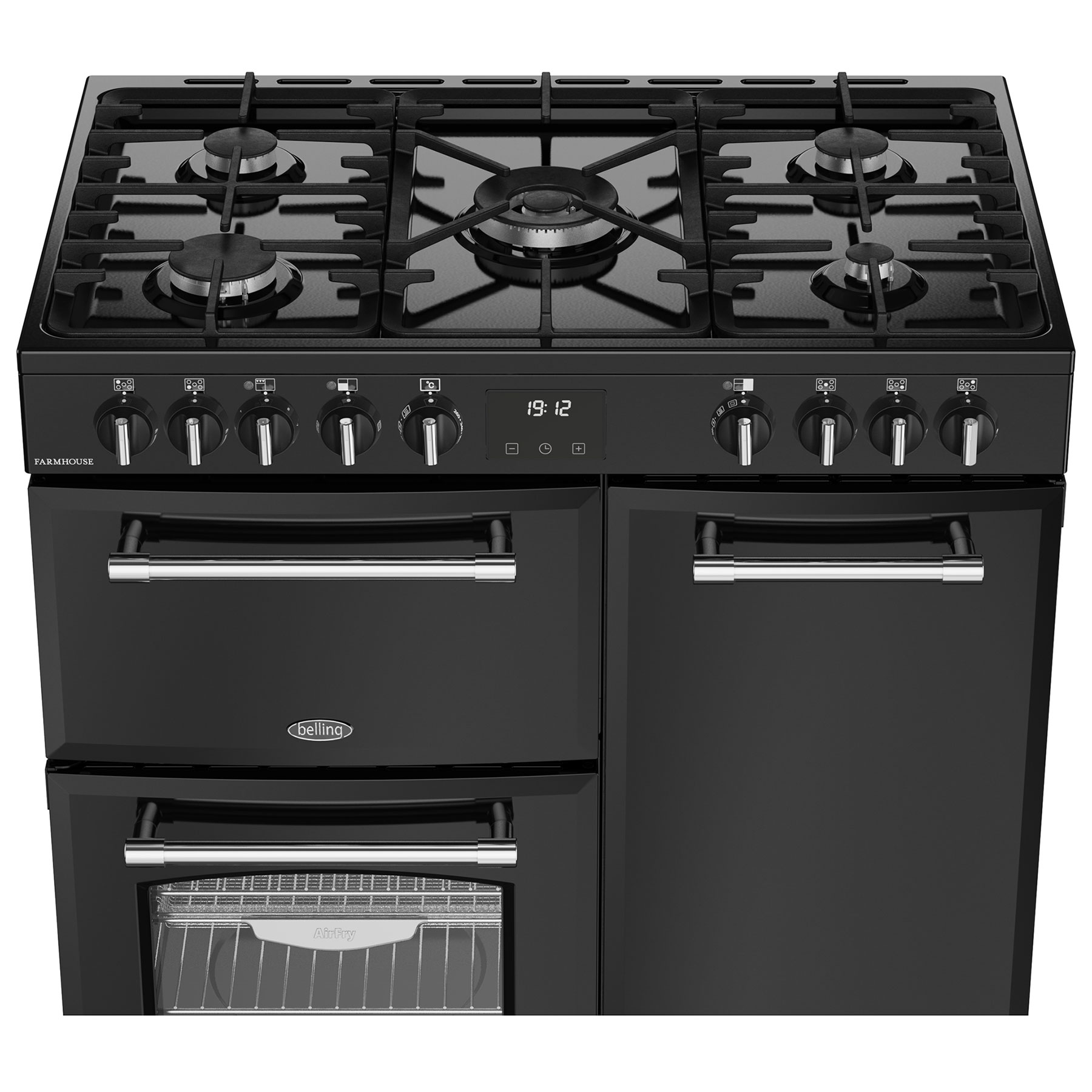 Belling 444411820 90cm Wide Farmhouse Dual Fuel Range Cooker in Black, photo 5
