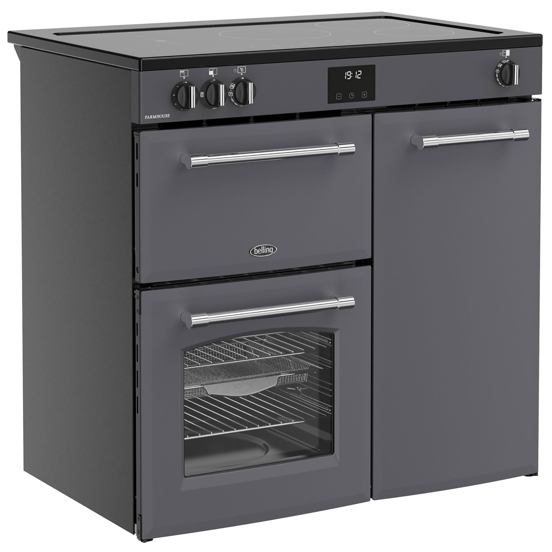 Belling 444411822 90cm Wide Farmhouse Induction Range Cooker in Anthra, photo 3