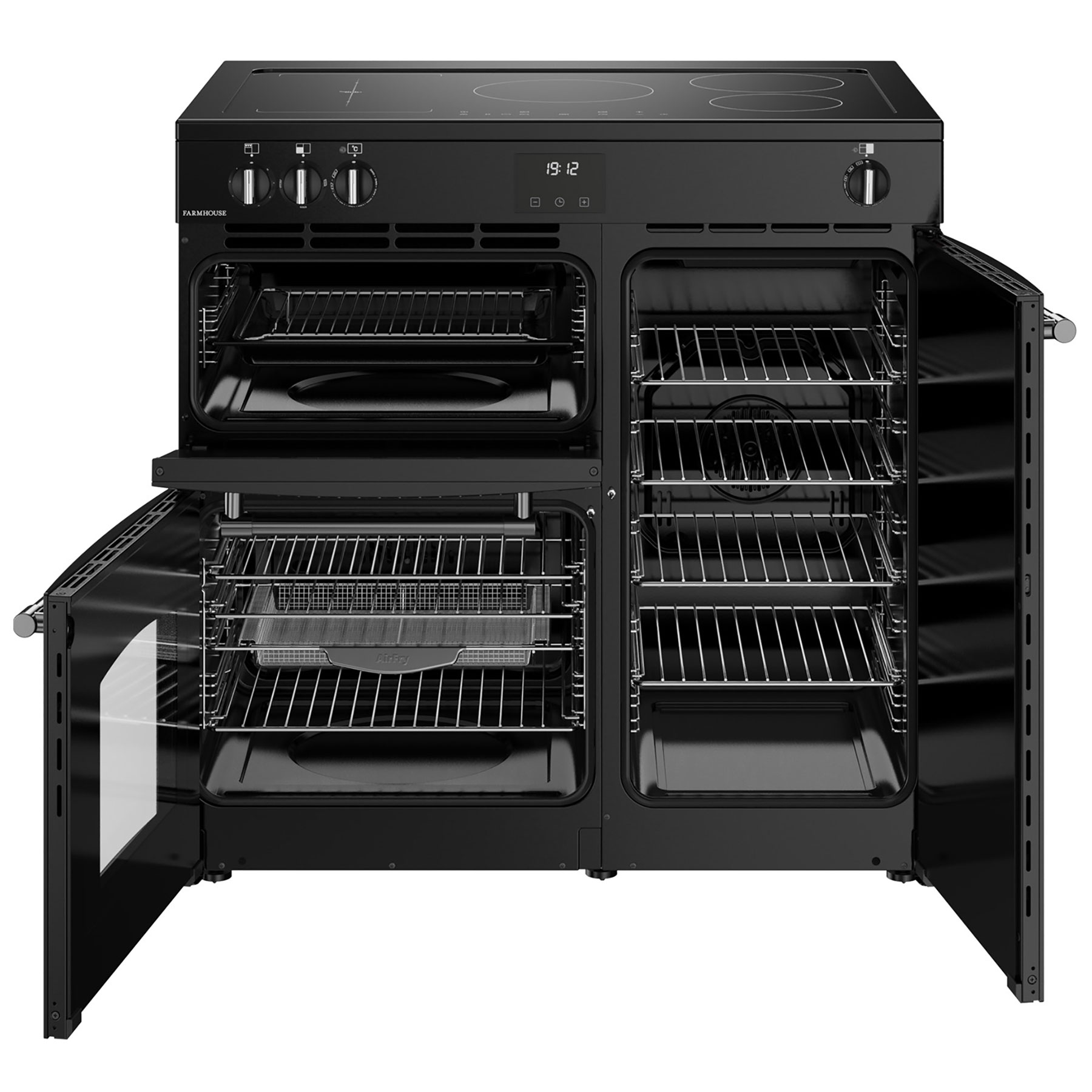 Belling 444411823 90cm Wide Farmhouse Induction Range Cooker in Black, photo 2