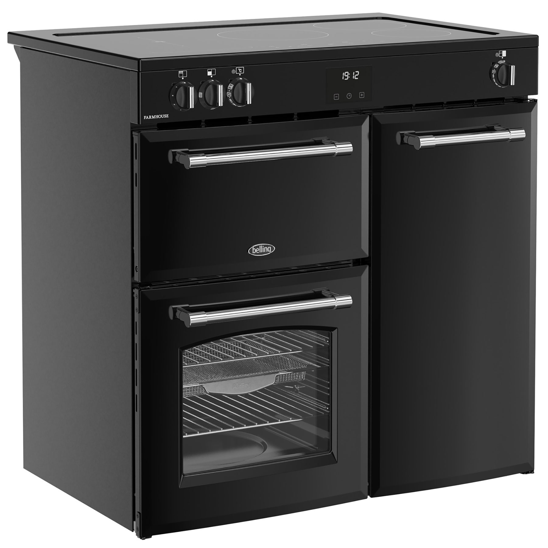 Belling 444411823 90cm Wide Farmhouse Induction Range Cooker in Black, photo 3