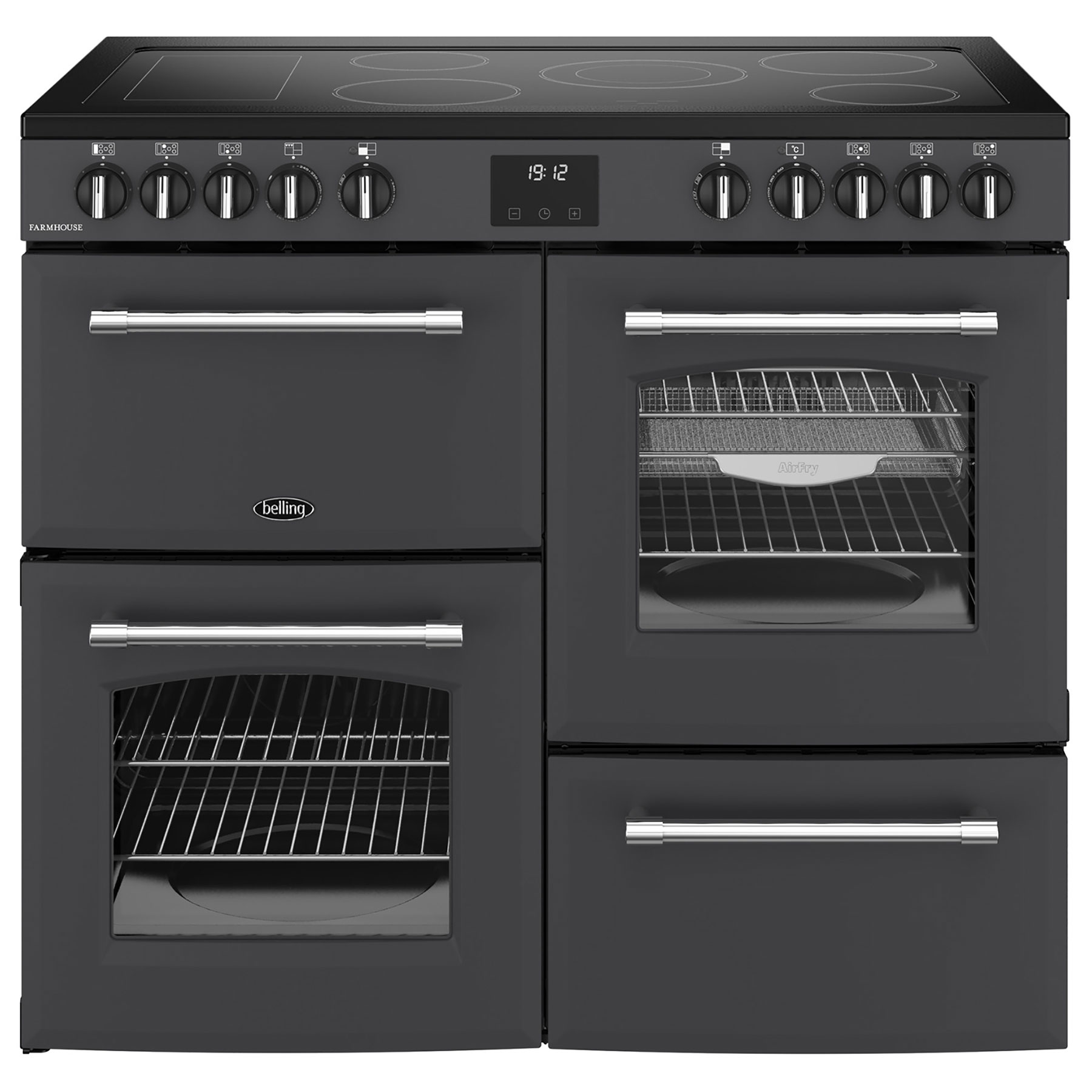 Image of Belling 444411825 100cm Wide Farmhouse Ceramic Range Cooker in Anthrac