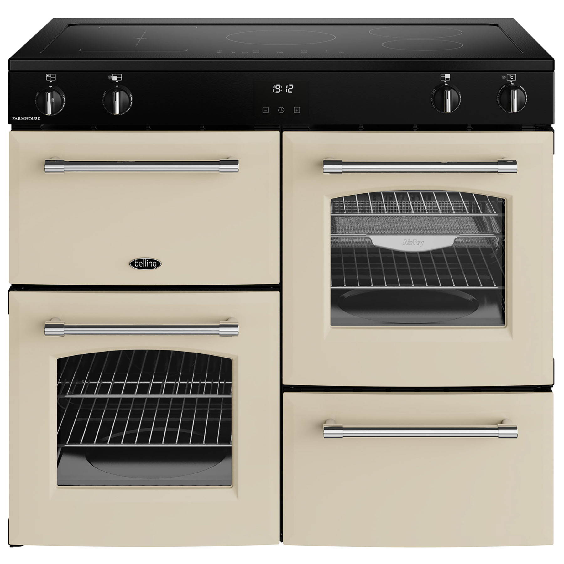 Belling 444411833 100cm Wide Farmhouse Induction Range Cooker in Cream, photo 2