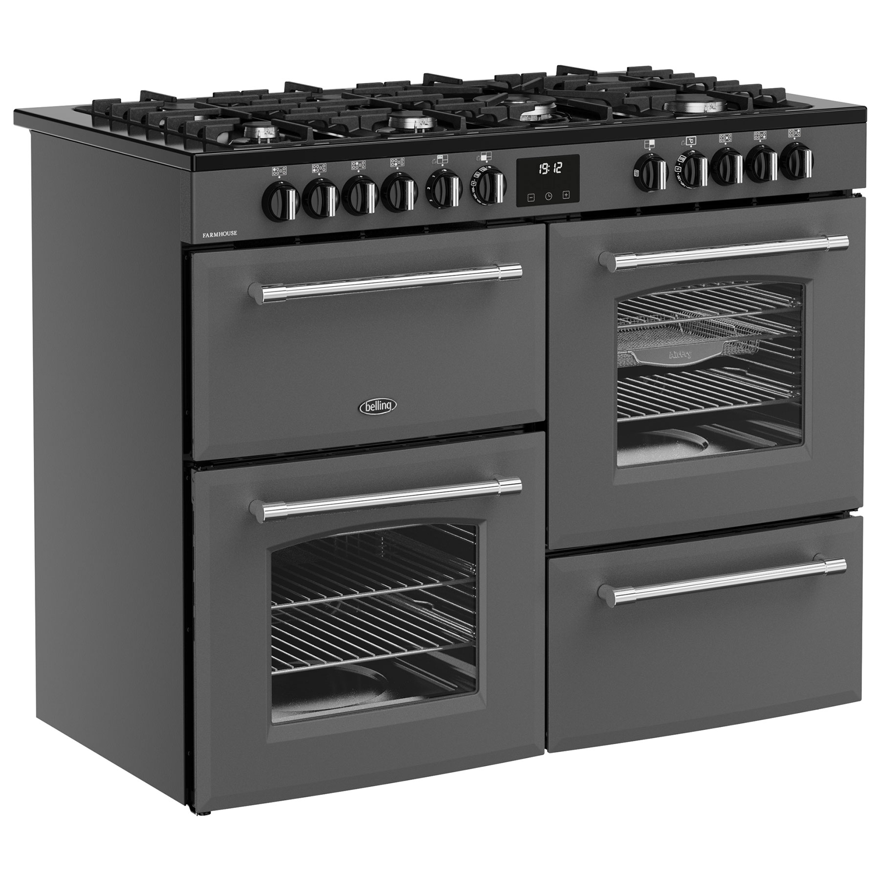 Belling 444411837 110cm Wide Farmhouse Dual Fuel Range Cooker in Anthr, photo 3
