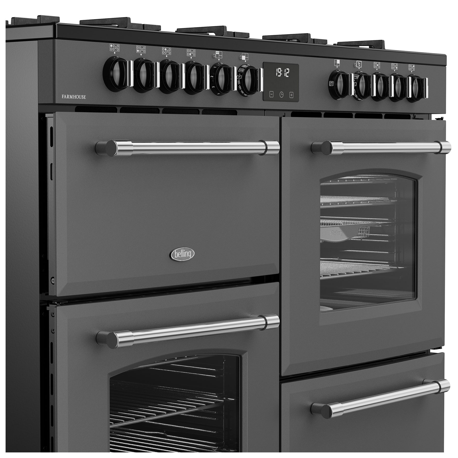 Belling 444411837 110cm Wide Farmhouse Dual Fuel Range Cooker in Anthr, photo 4