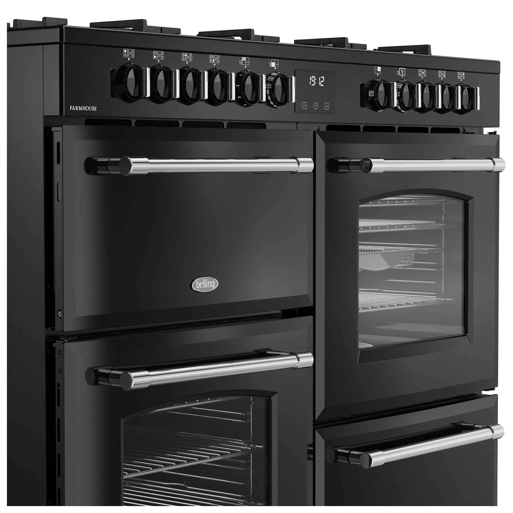 Belling 444411838 110cm Wide Farmhouse Dual Fuel Range Cooker in Black, photo 4