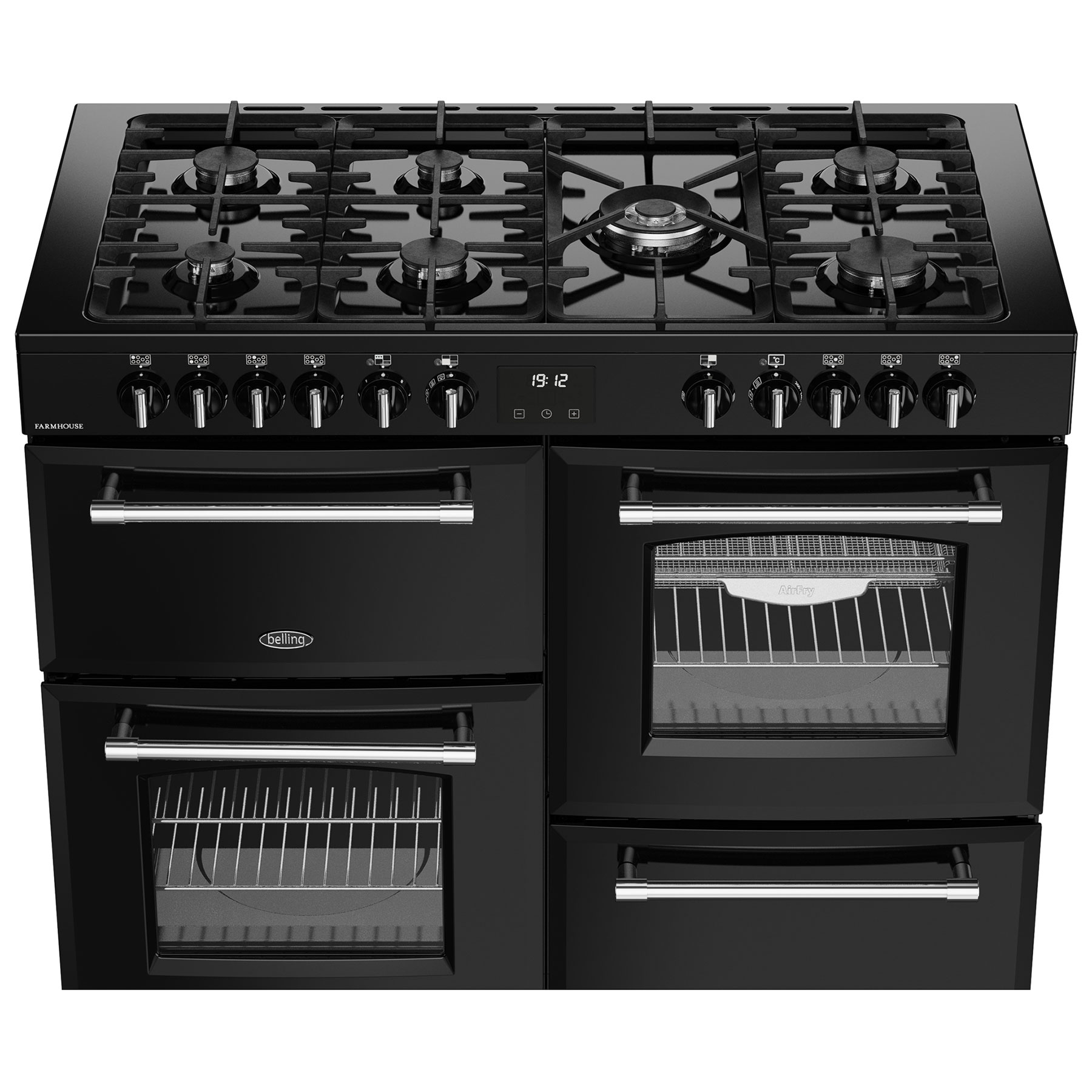 Belling 444411838 110cm Wide Farmhouse Dual Fuel Range Cooker in Black, photo 5