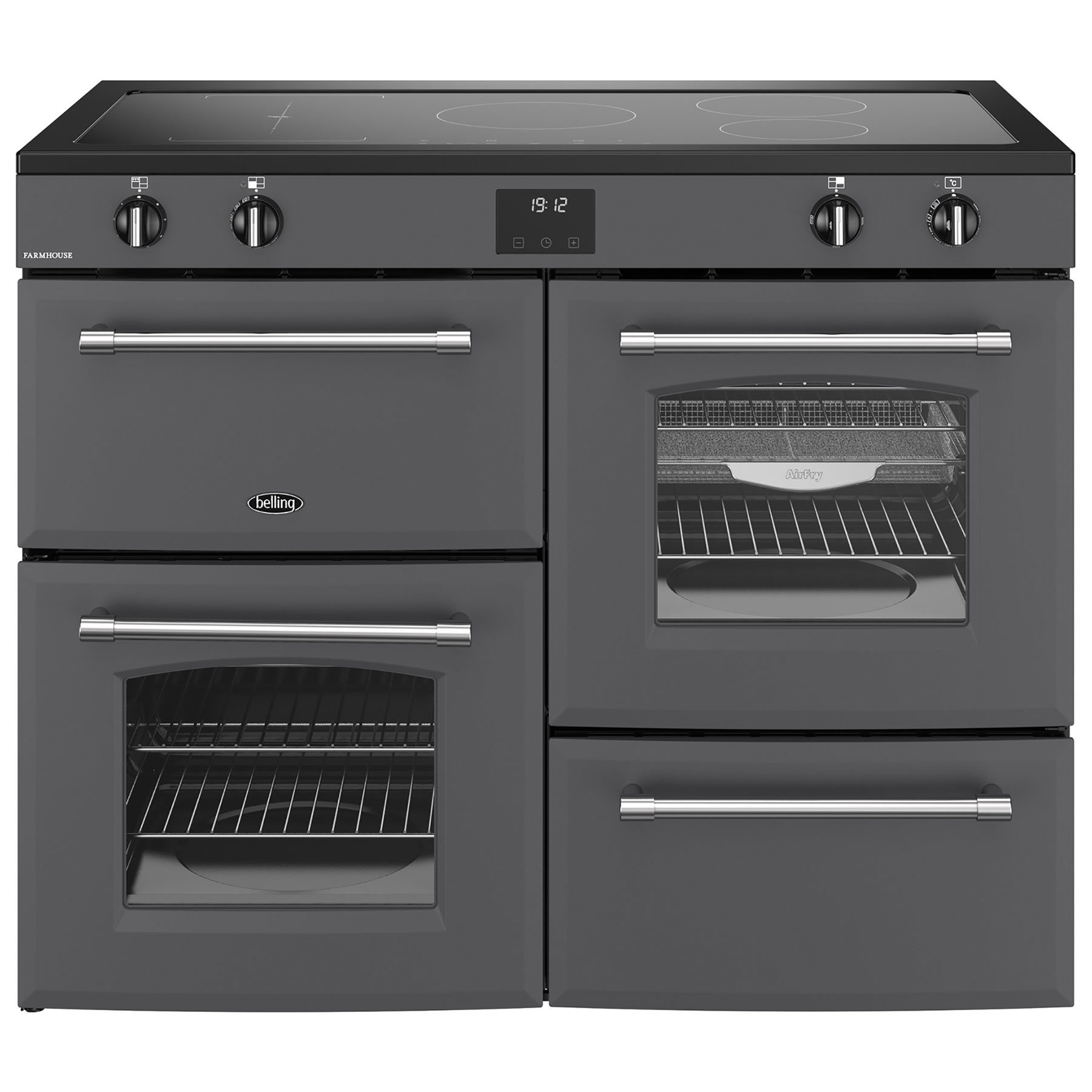 Photos - Oven Belling 444411840 110cm Wide Farmhouse Induction Range Cooker in Anthr 