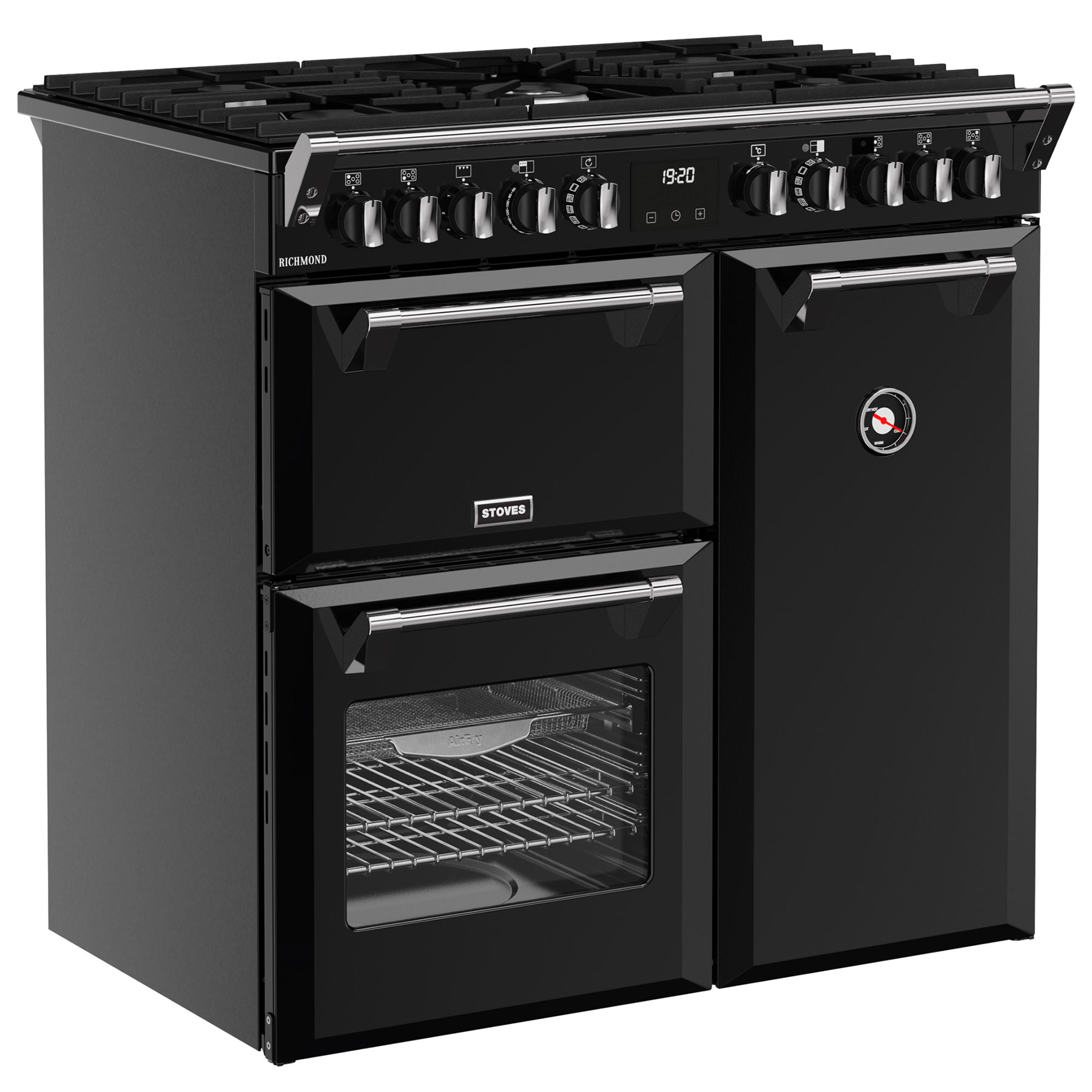 Stoves 444411850 90cm Wide Richmond Dual Fuel Range Cooker in Black, photo 3