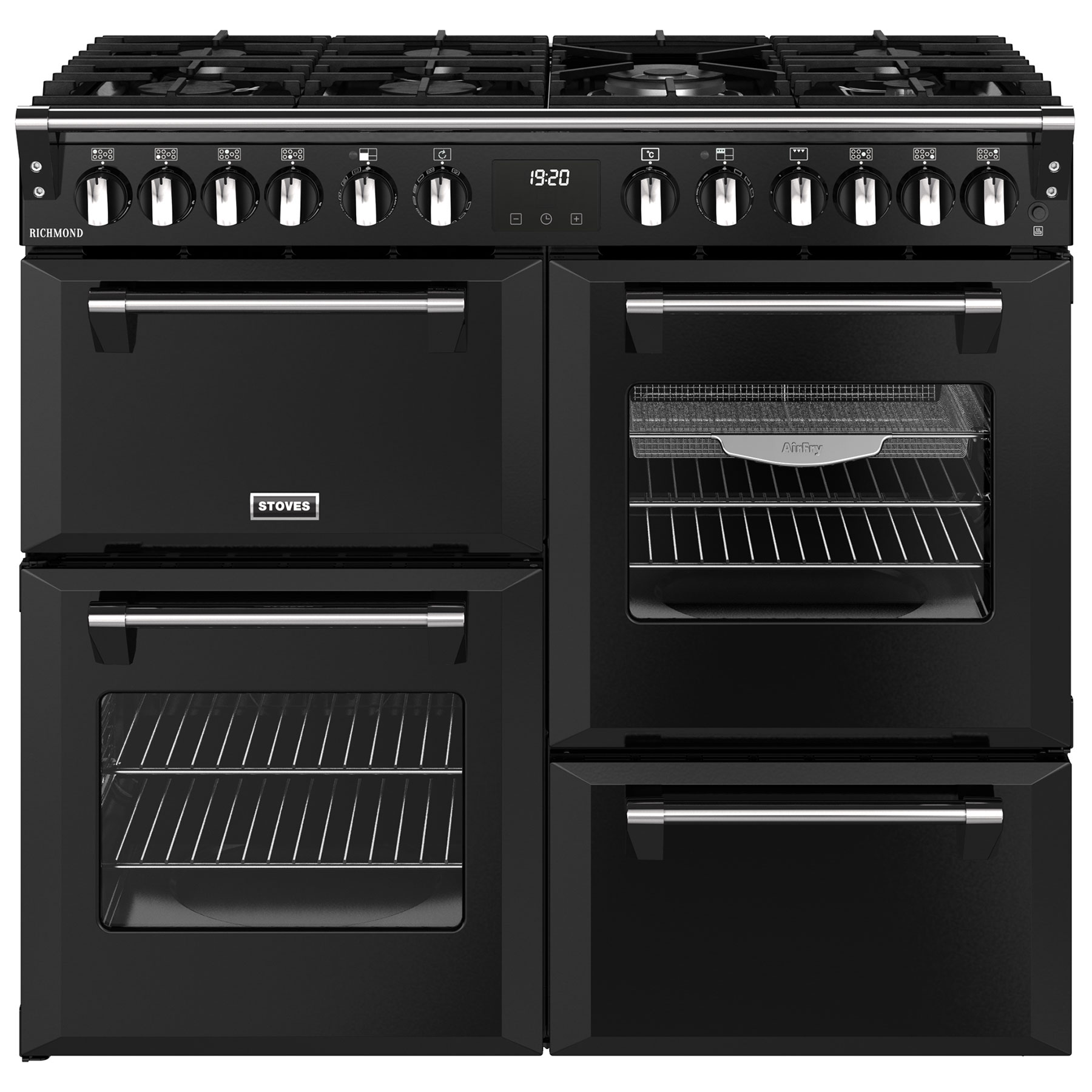 Image of Stoves 444411856 100cm Wide Richmond Dual Fuel Range Cooker in Black