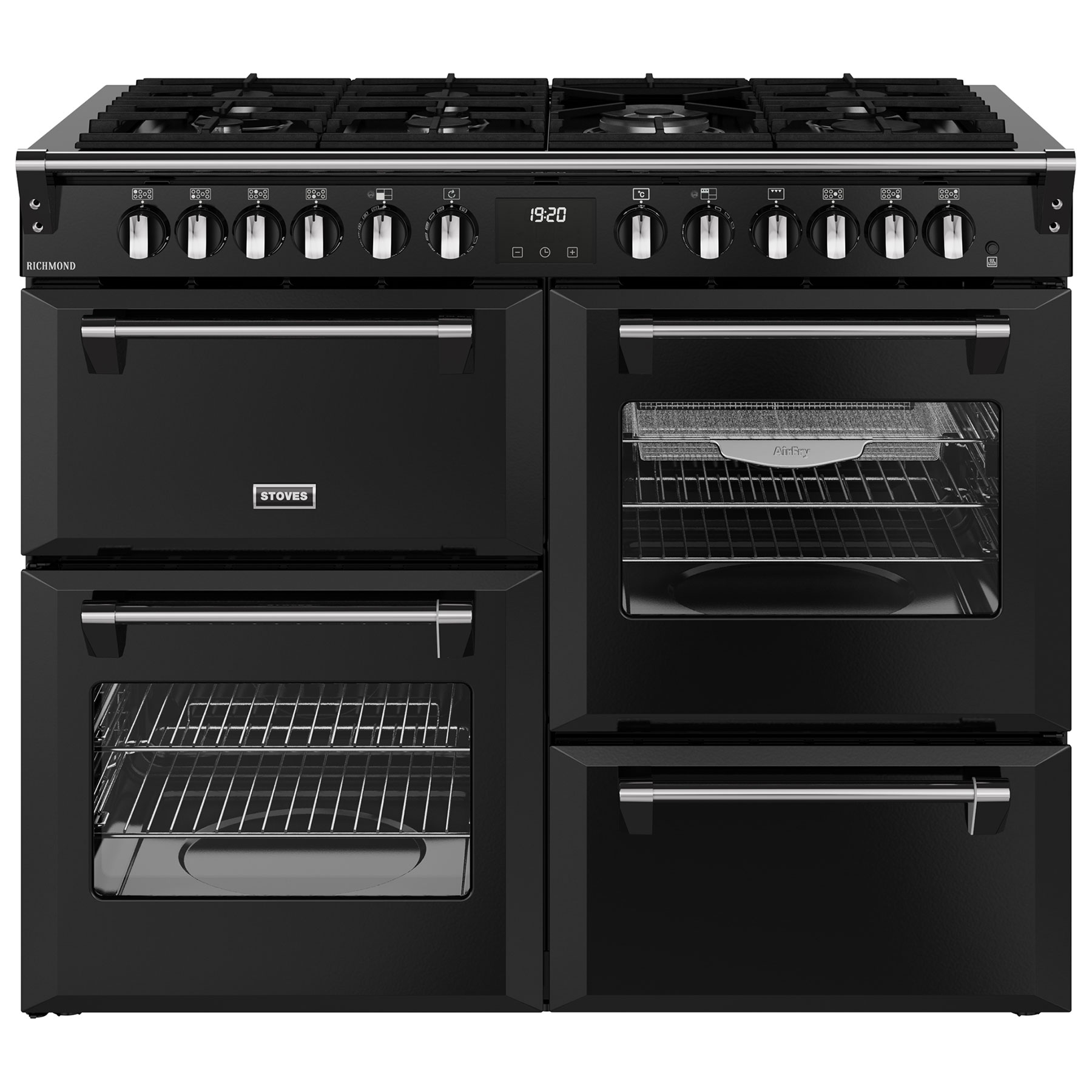Image of Stoves 444411862 110cm Wide Richmond Dual Fuel Range Cooker in Black